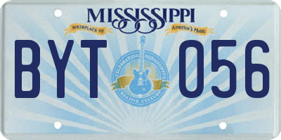 MS license plate BYT056