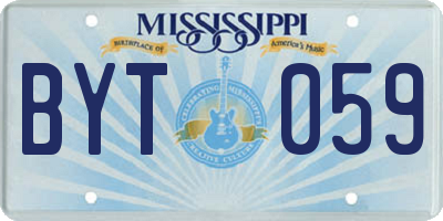 MS license plate BYT059