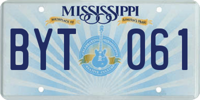 MS license plate BYT061