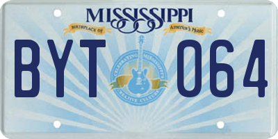 MS license plate BYT064