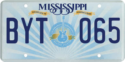 MS license plate BYT065