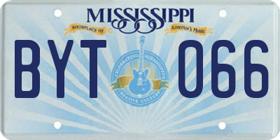MS license plate BYT066