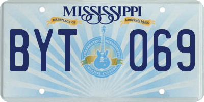 MS license plate BYT069