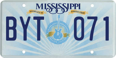 MS license plate BYT071