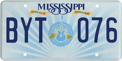 MS license plate BYT076