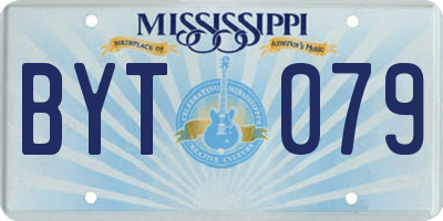 MS license plate BYT079