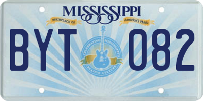 MS license plate BYT082