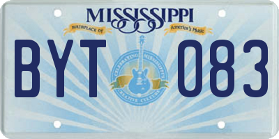 MS license plate BYT083