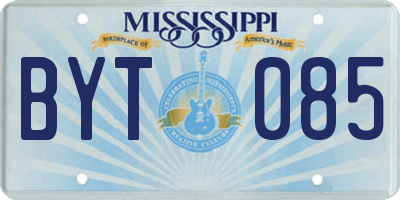 MS license plate BYT085
