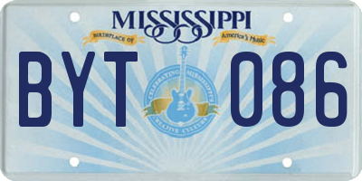 MS license plate BYT086