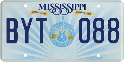 MS license plate BYT088