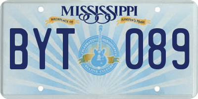 MS license plate BYT089