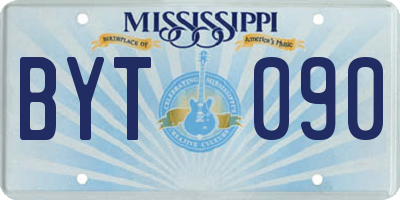 MS license plate BYT090