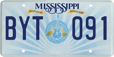MS license plate BYT091