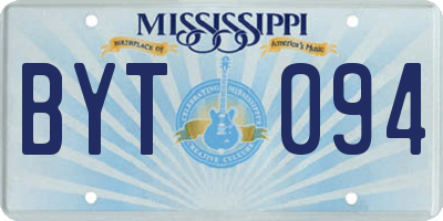 MS license plate BYT094