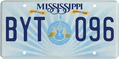 MS license plate BYT096
