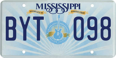MS license plate BYT098