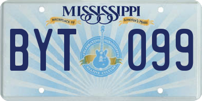 MS license plate BYT099