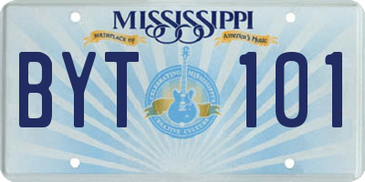 MS license plate BYT101
