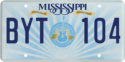 MS license plate BYT104