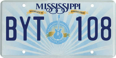 MS license plate BYT108