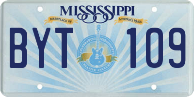 MS license plate BYT109