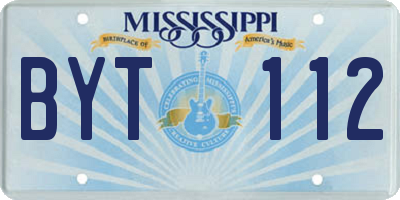 MS license plate BYT112