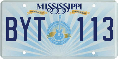 MS license plate BYT113