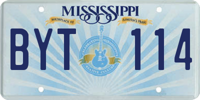 MS license plate BYT114