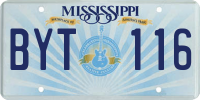 MS license plate BYT116