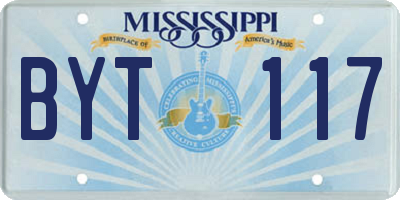 MS license plate BYT117