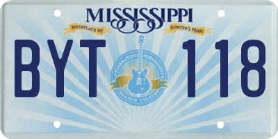 MS license plate BYT118