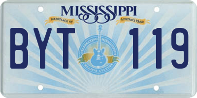 MS license plate BYT119