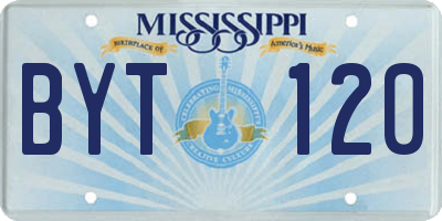 MS license plate BYT120