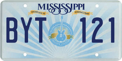 MS license plate BYT121