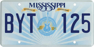 MS license plate BYT125