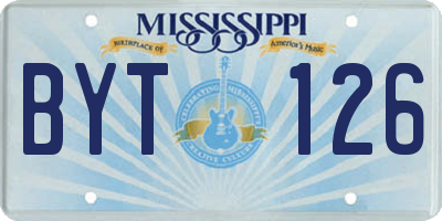 MS license plate BYT126