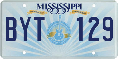 MS license plate BYT129