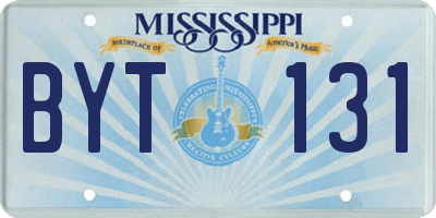 MS license plate BYT131