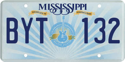 MS license plate BYT132