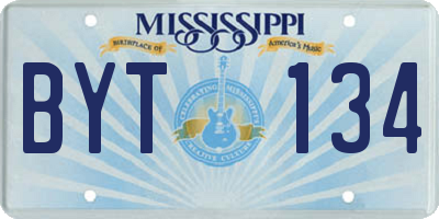 MS license plate BYT134