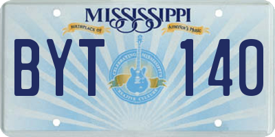 MS license plate BYT140