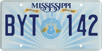 MS license plate BYT142