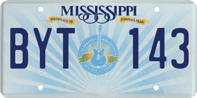 MS license plate BYT143