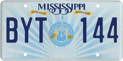 MS license plate BYT144
