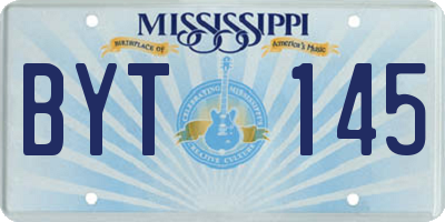 MS license plate BYT145