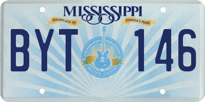 MS license plate BYT146