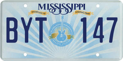 MS license plate BYT147