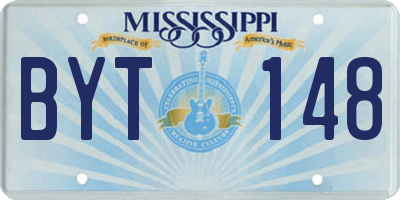 MS license plate BYT148