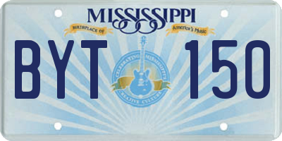 MS license plate BYT150